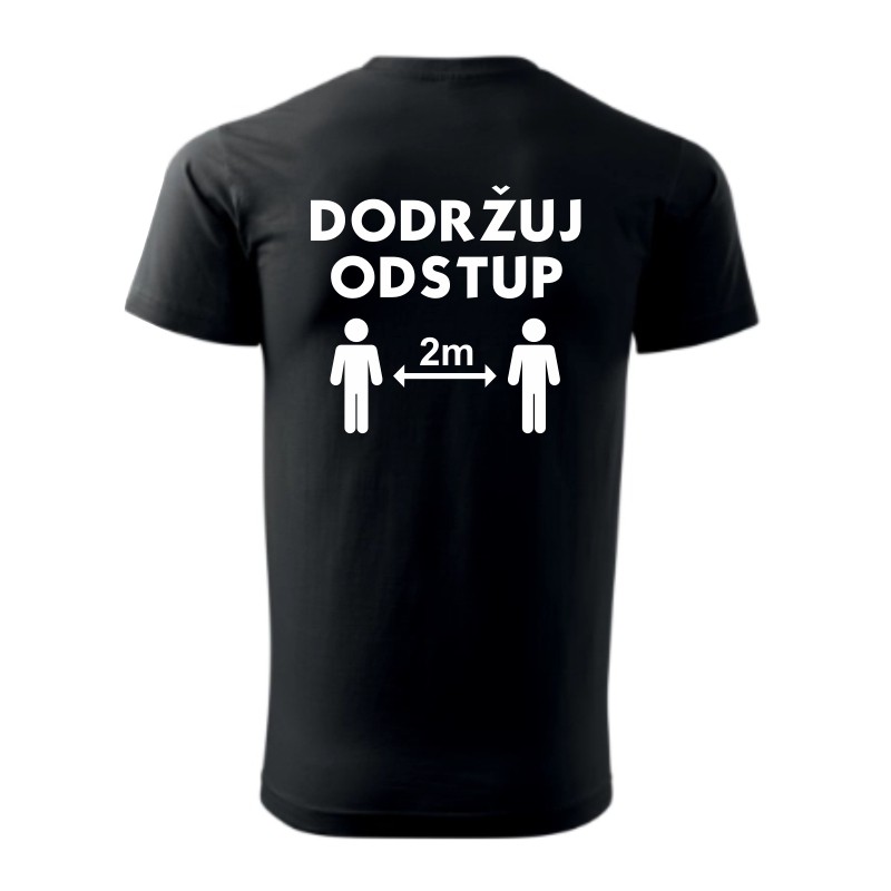 Bezpečnostné tričko Dodržuj odstup 1 - Farba: Čierna, Veľkosť trička: L Bezpečnostné tričko Dodržuj odstup 1 - Farba: Čierna, Veľkosť trička: L