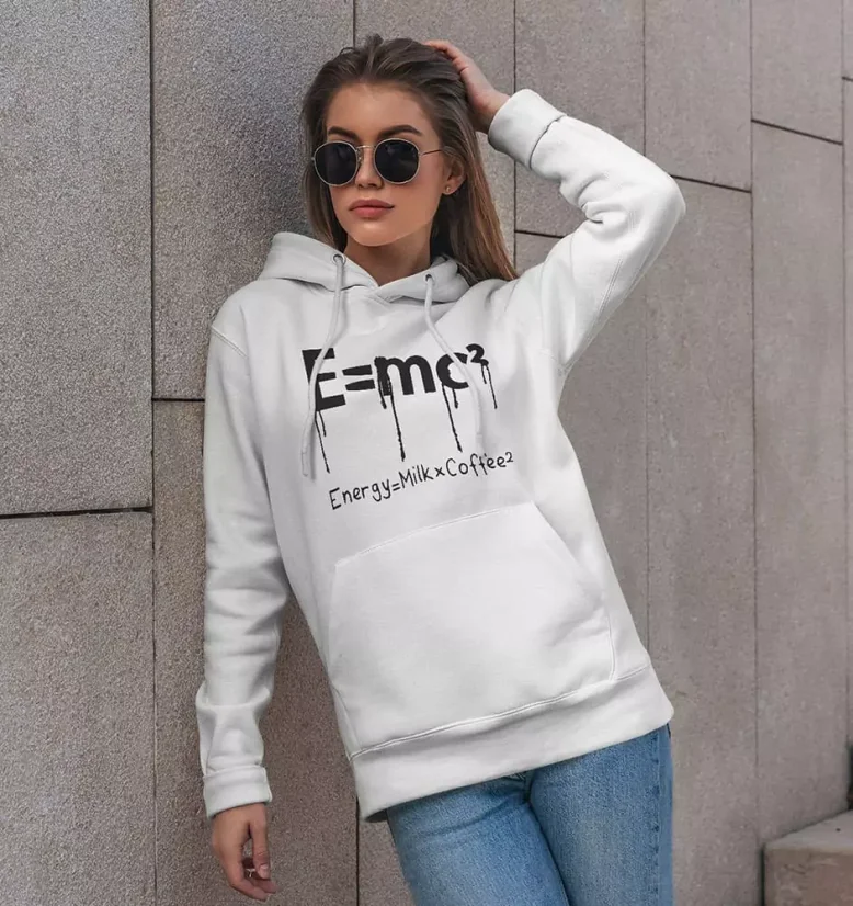 Dámska mikina - Einstein Coffee - Farba: Čierna, Veľkosť: XS