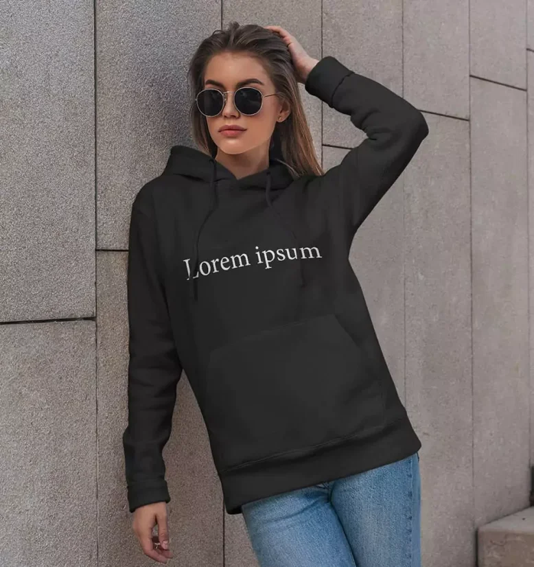 Dámska mikina - Lorem Ipsum V1 - Farba: Biela, Veľkosť: L