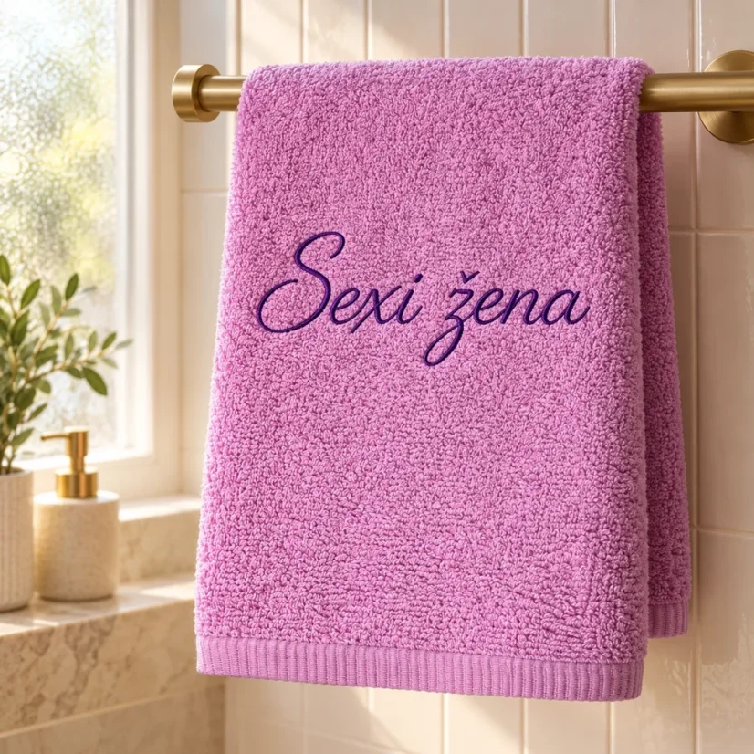 Vyšívaná osuška - Sexi žena