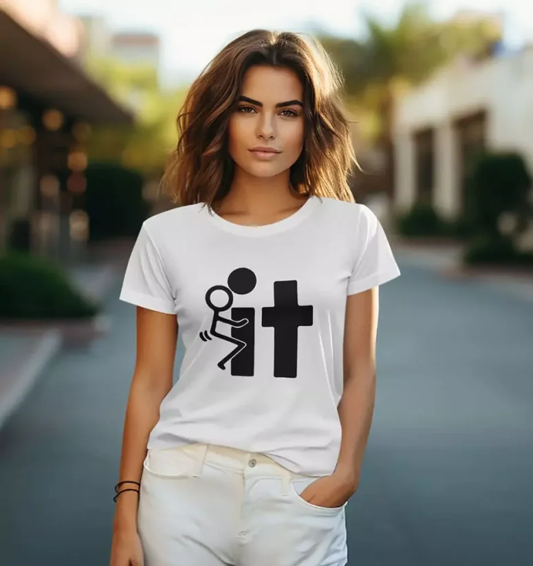 Dámske tričko - Fuck it - Farba: Čierna, Veľkosť: L