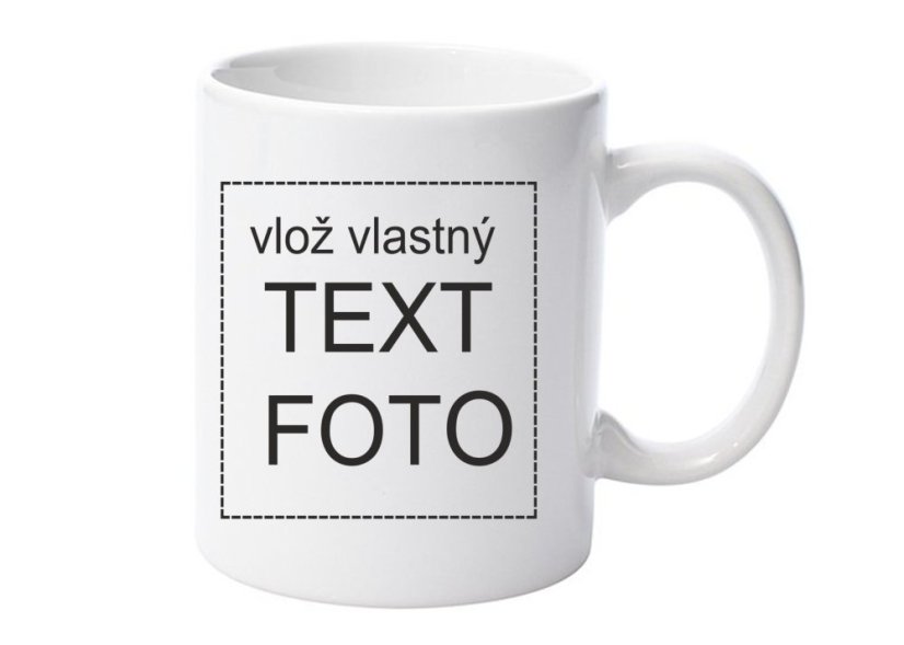 Biely hrnček s potlačou - Možnosť potlače hrnčeka: s dvoma fotkami (+1 €)