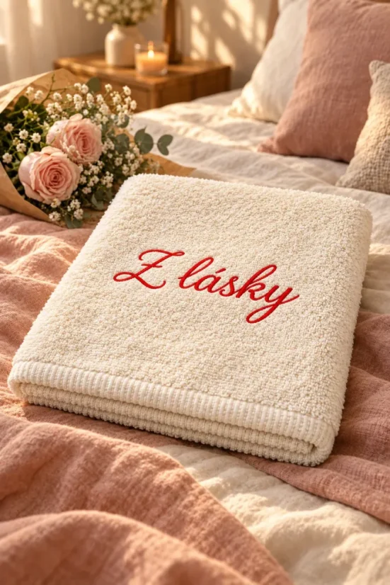 Vyšívaná osuška - Z lásky