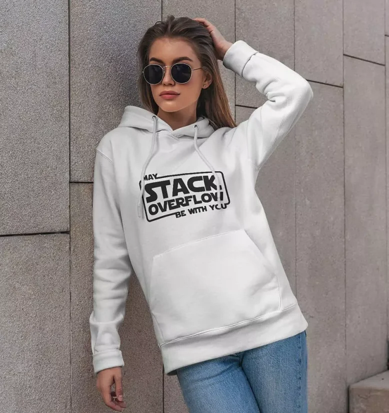 Dámska mikina - Stack Overflow - Farba: Biela, Veľkosť: M