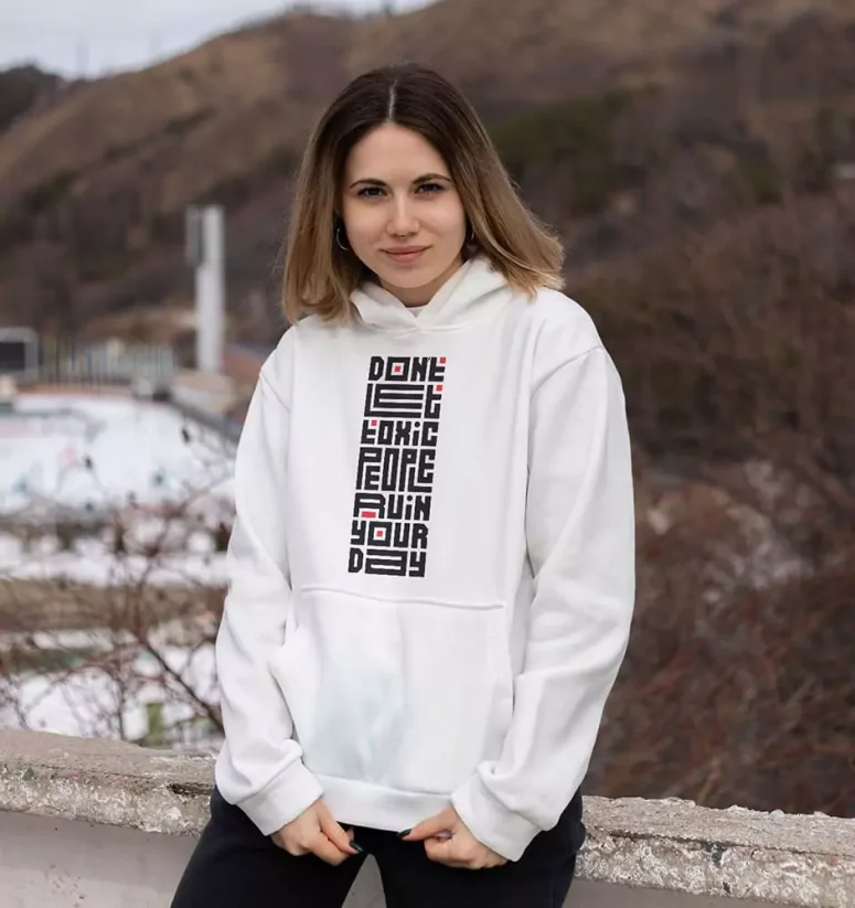 Dámska mikina - Toxic People - Farba: Biela, Veľkosť: XL