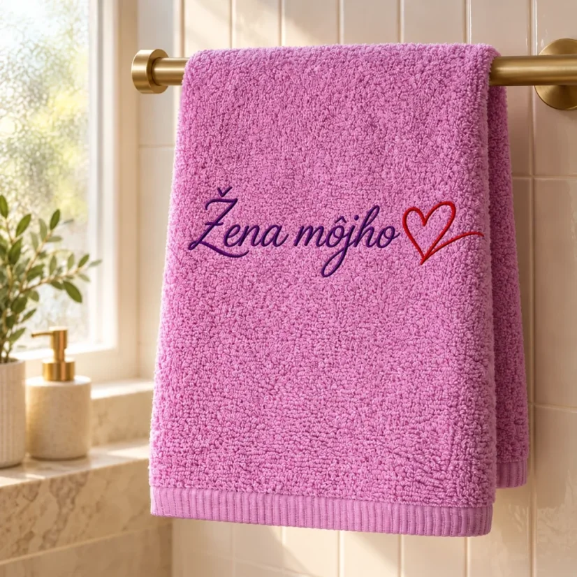 Vyšívaná osuška - Žena môjho ♥