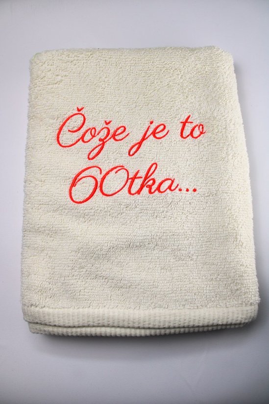 Vyšívaná osuška - Čože je to 60tka