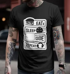 Pánske tričko - Eat, Sleep, Code, Repeat