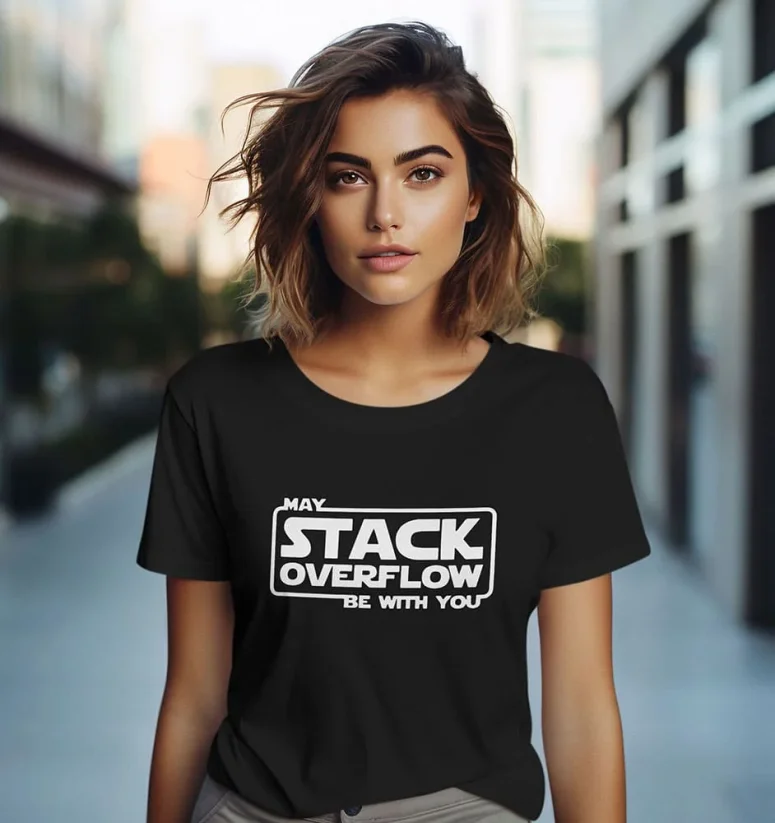 Dámske tričko - Stack Overflow - Farba: Biela, Veľkosť: XL