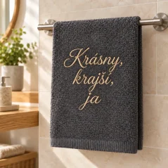 Vyšívaná osuška - Krásny, krajší, ja