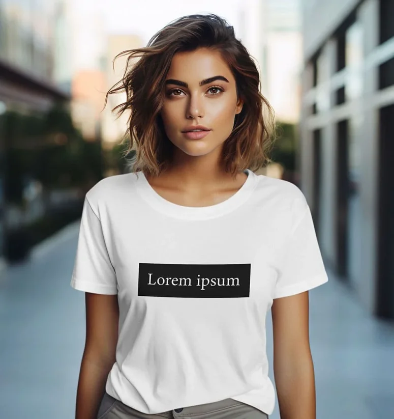Dámske tričko - Lorem Ipsum V2 - Farba: Čierna, Veľkosť: M