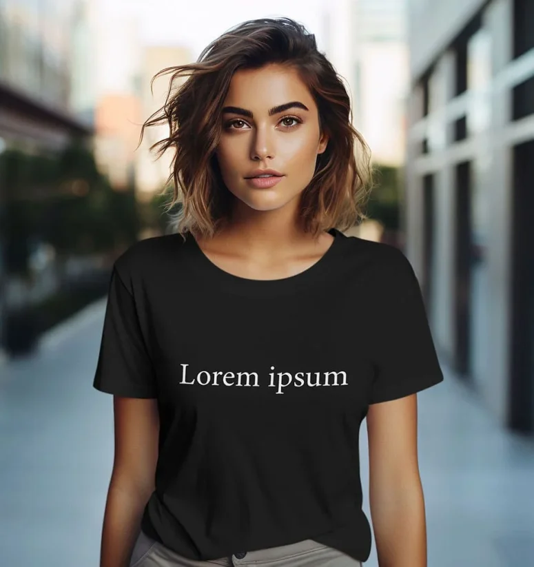 Dámske tričko - Lorem Ipsum V1 - Farba: Biela, Veľkosť: L