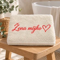 Vyšívaná osuška - Žena môjho ♥