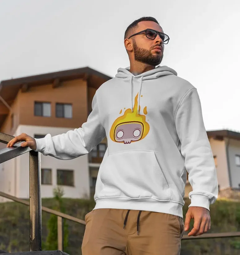 Pánska mikina - Burn - Farba: Biela, Veľkosť: XL