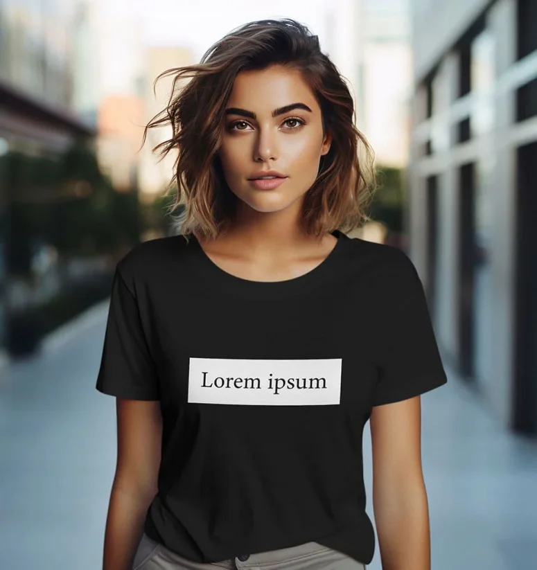 Dámske tričko - Lorem Ipsum V2 - Farba: Čierna, Veľkosť: M