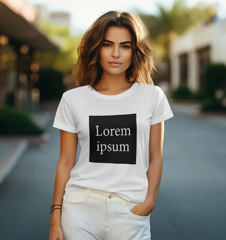 Dámske tričko - Lorem Ipsum V3 - Farba: Čierna, Veľkosť: M