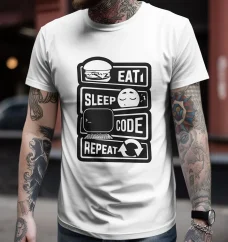 Pánske tričko - Eat, Sleep, Code, Repeat