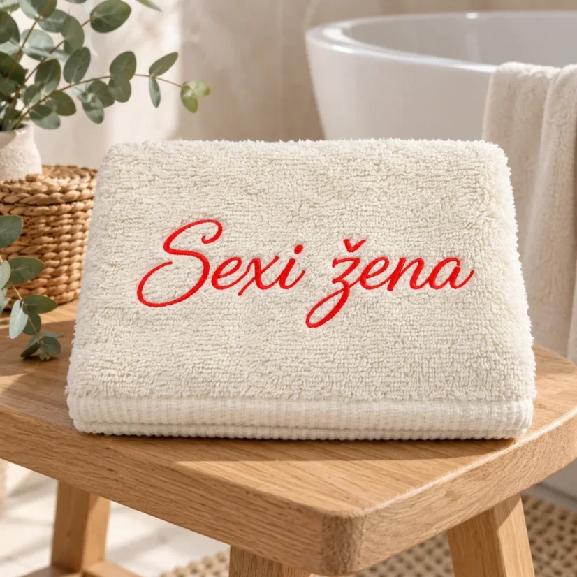 Vyšívaná osuška - Sexi žena