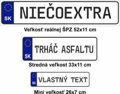 ŠPZ-tka s vlastným textom