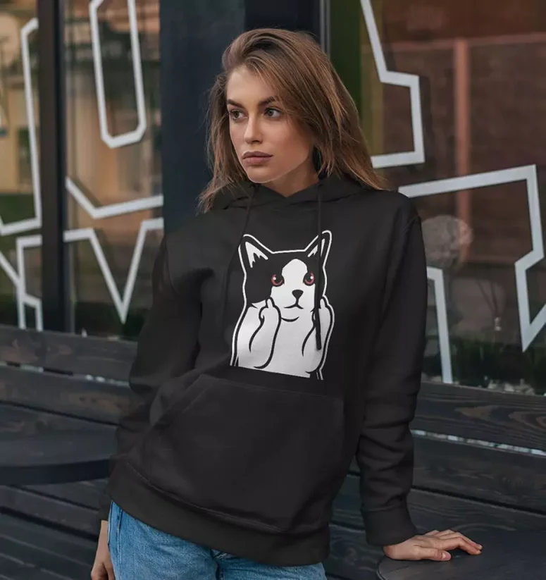 Dámska mikina - I Do What I Want - Farba: Čierna, Veľkosť: XXL