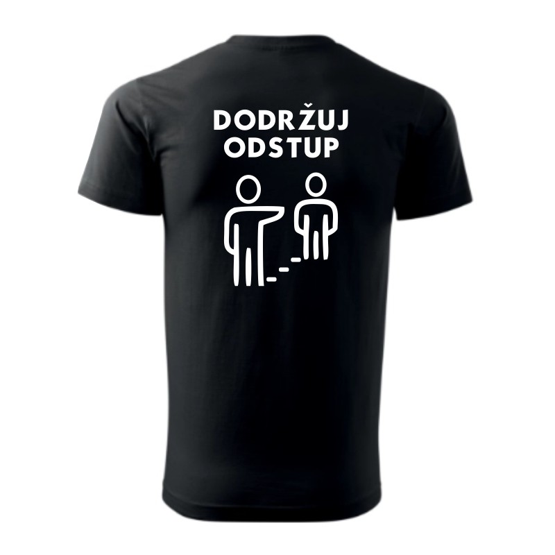 Bezpečnostné tričko Dodržuj odstup 2 - Farba: Čierna, Veľkosť trička: L