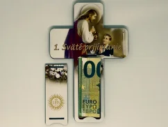 Drevená obálka na peniaze - Kríž