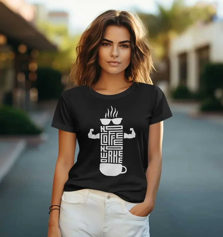 Dámske tričko - No Coffee No Workee - Farba: Biela, Veľkosť: XS