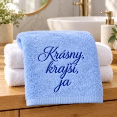 Vyšívaná osuška - Krásny, krajší, ja