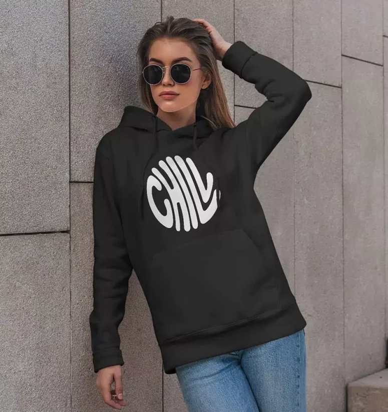 Dámska mikina - Chill - Farba: Čierna, Veľkosť: L