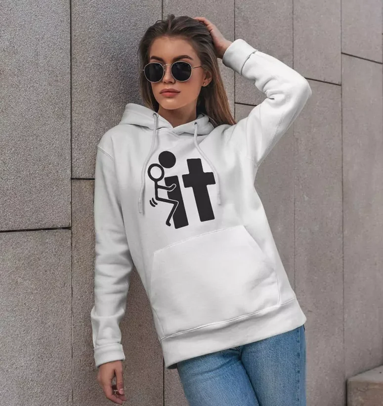 Dámska mikina - Fuck it - Farba: Čierna, Veľkosť: XL