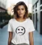 Dámske tričko - Sad Face - Farba: Biela, Veľkosť: S
