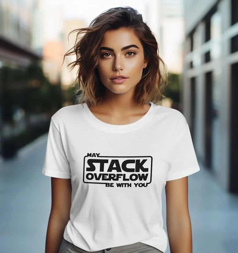 Dámske tričko - Stack Overflow - Farba: Biela, Veľkosť: S