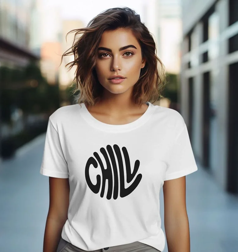 Dámske tričko - Chill - Farba: Biela, Veľkosť: S