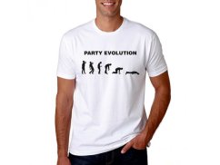 Vtipné tričko - Evolúcia - Párty